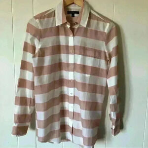 Banana Republic Button Down Lightweight Striped Cotton Shirt Size XS